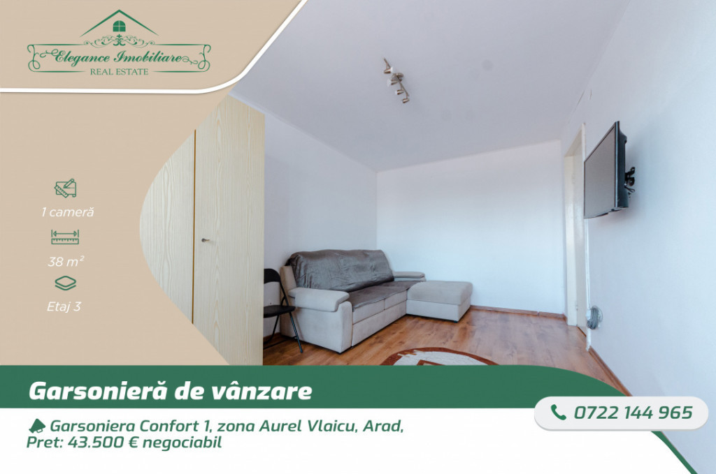 Garsoniera Confort 1, zona Aurel Vlaicu, Arad