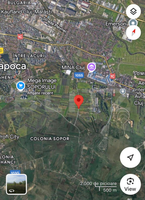 Teren intravilan, suprafata 800, zona Soporului