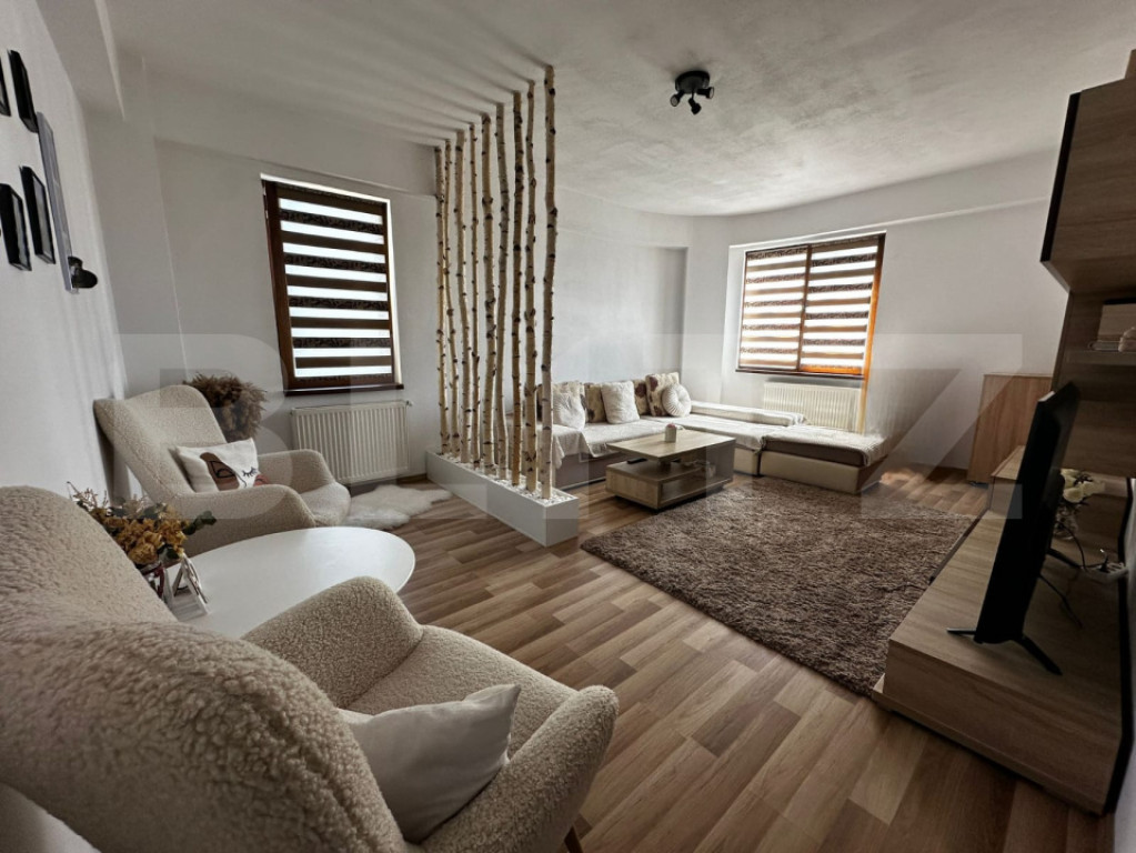 Apartament deosebit mobilat – 63 mp, 2 camere, 2 balcoane