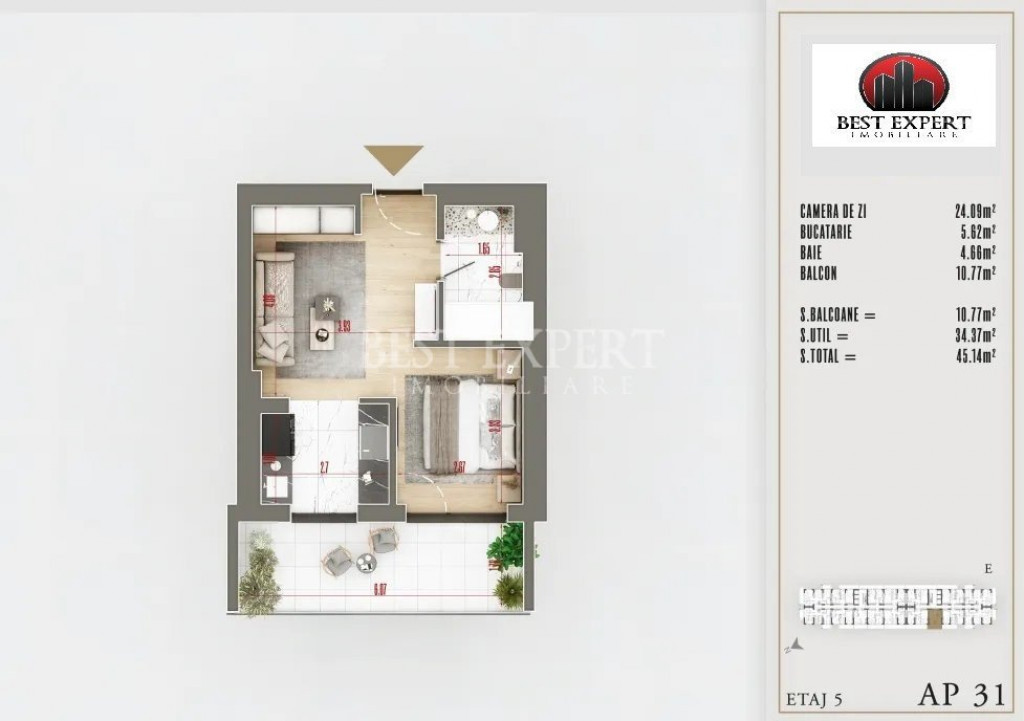 Garsoniera -Ideal Tineri Incalzire Pardoseala