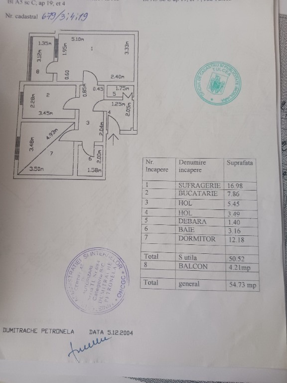 Apartament 2 camere Piata Noua pe Gavrilov Corneliu.