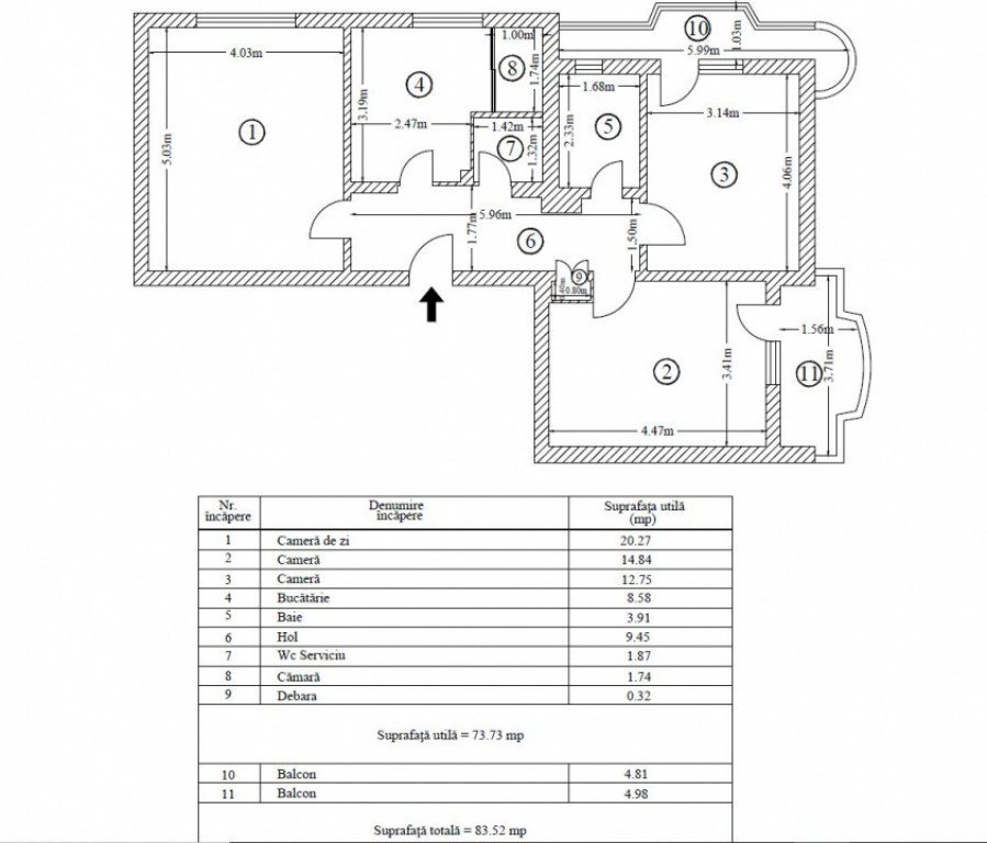 Apartament de 3 camere -Brancoveanu-Imparatul Traian