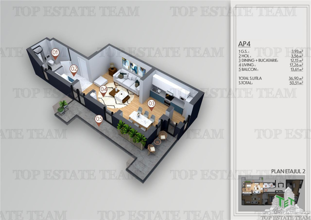 Garsoniera de in zona Obor