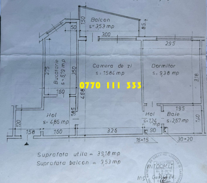 Apartament 2 camere confort 2 sporit, Viziru 1, suprafata 42