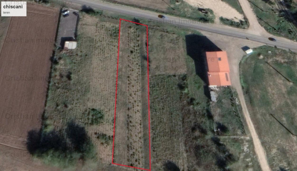 Teren 1750 mp intrare in Chiscani, deschidere 18 m la DJ