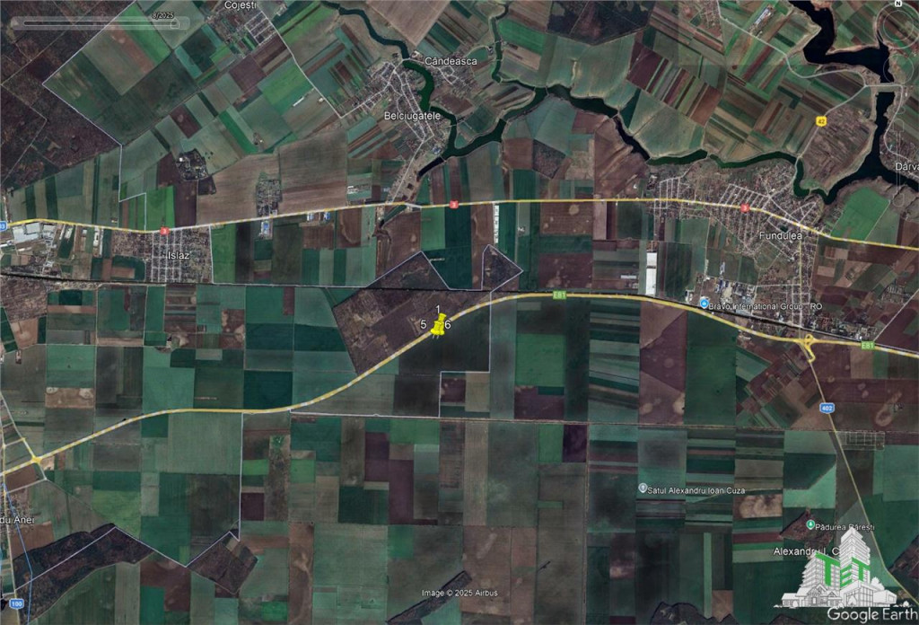 Teren de Branesti, deschidere la A2, 9000 mp