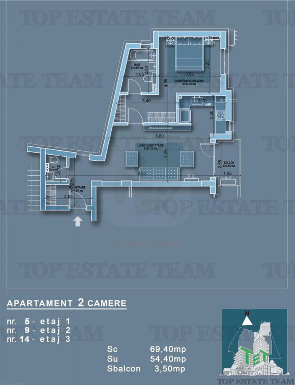 Apartament 2 camere in bloc nou, zona Mosilor