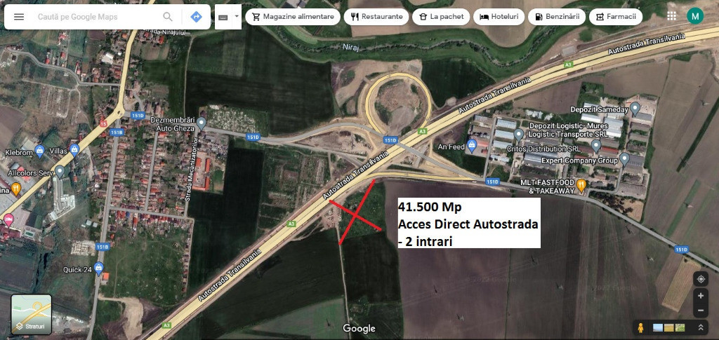 Teren Autostrada Transilvania Ungheni 41.356 MP New