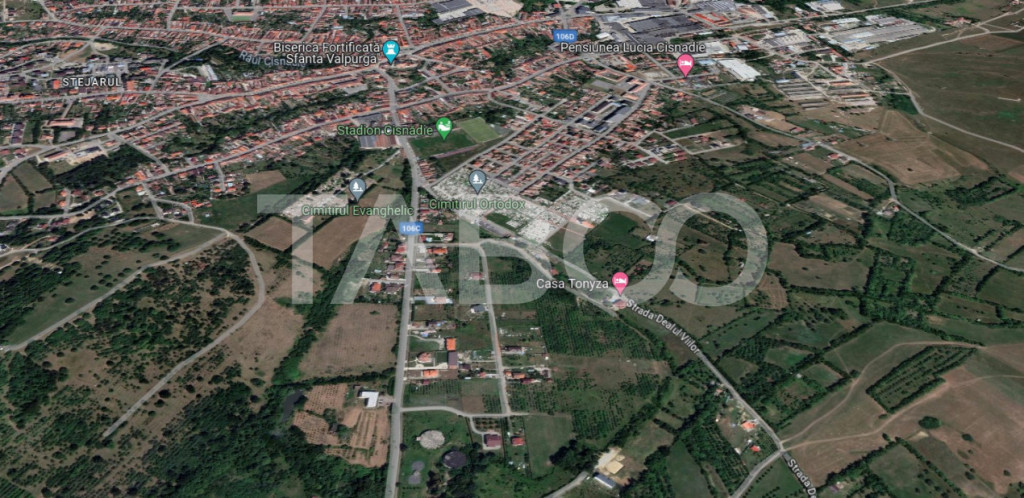 Teren intravilan 1281 mp utilitatile in fata parcelei zona d