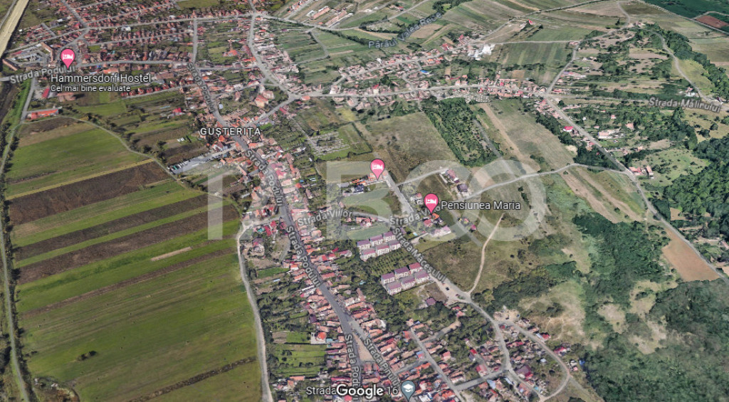 Teren intravilan cu utilitati 2269 mp 2 fronturi zona Guster