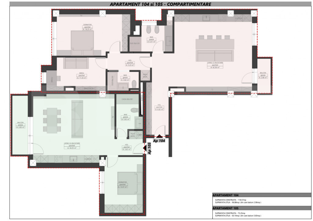 Apartament Ultracentral cu 3 camere, 96,88 mp, Bloc Nou