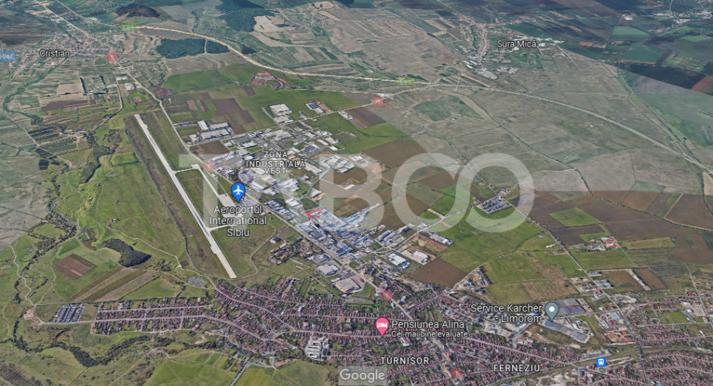 Teren intravilan 6796 mp deschidere 26m in Sibiu zona Indust