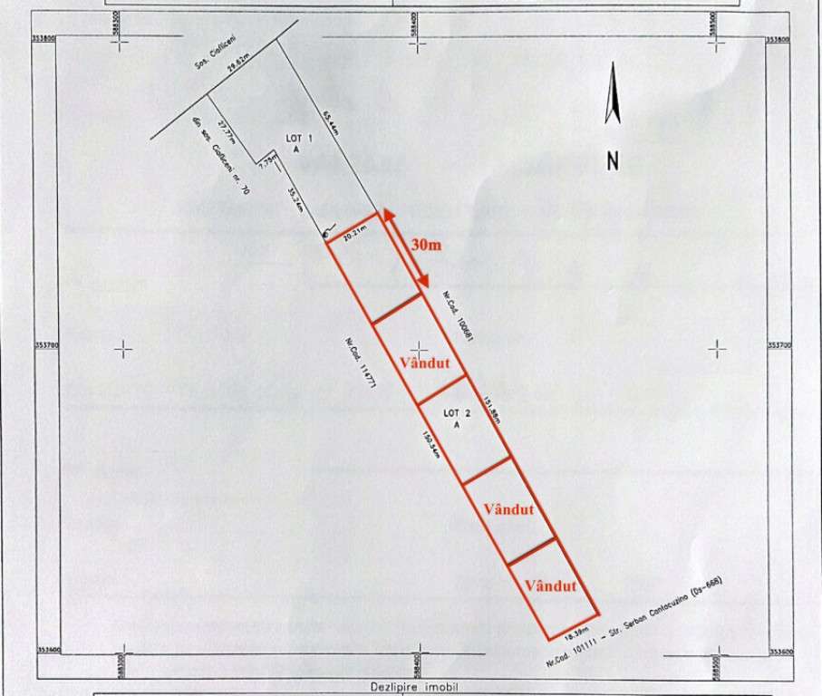 Loturi de casă de 583mp, deschidere 30m, Ciofliceni - Snago