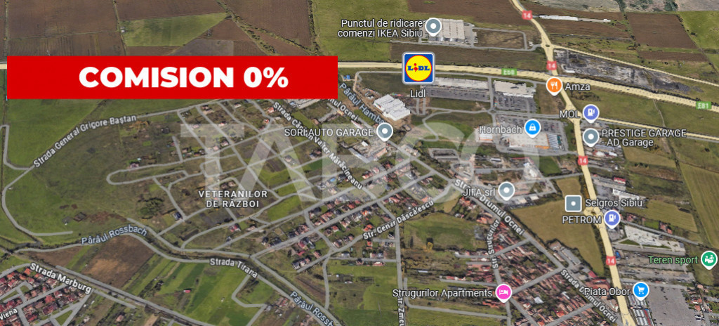 COMISION 0- Teren intravilan de vanzare 8300 mp puz pud Sibi