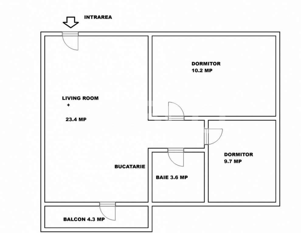 3 camere balcon si loc de parcare Magnolia Sibiu - zona de V