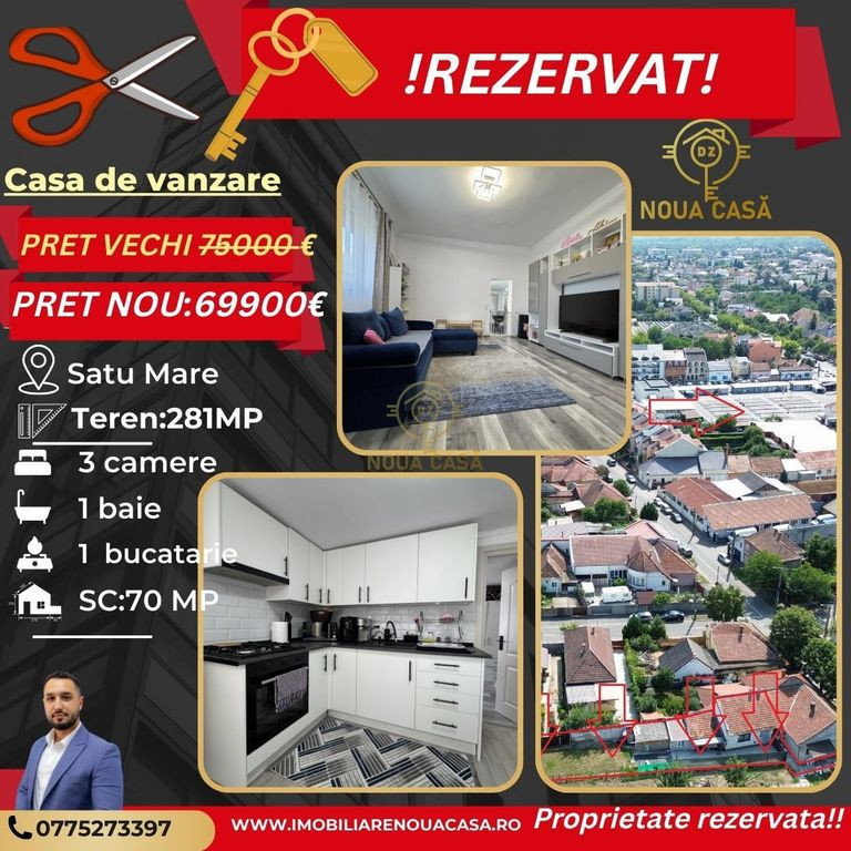 !REZERVATA!Reducere Casa de vanzare in Satu Mare,Teren 281MP