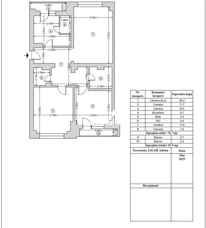 Apartament 3 camere Unirii