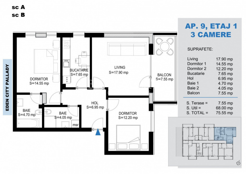 3 Camere Aproape de Facilitati -Zona Linistita