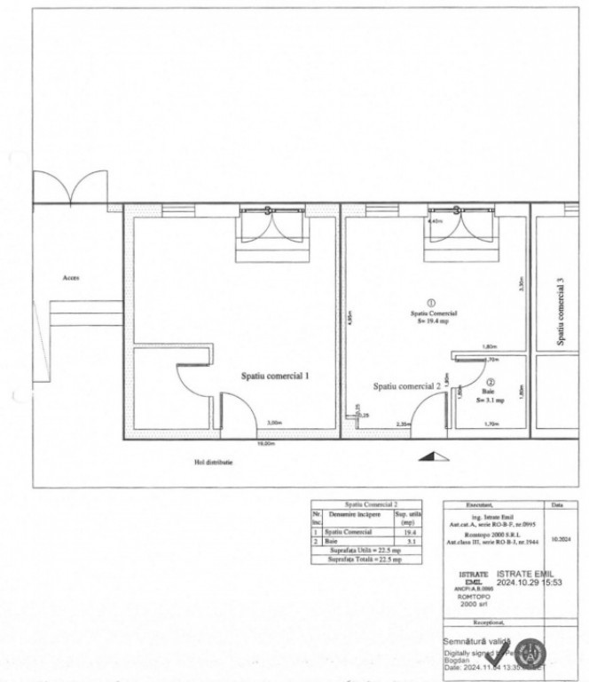 2 spații comerciale de 25.3, si 33.9mp, bloc nou, TINERET