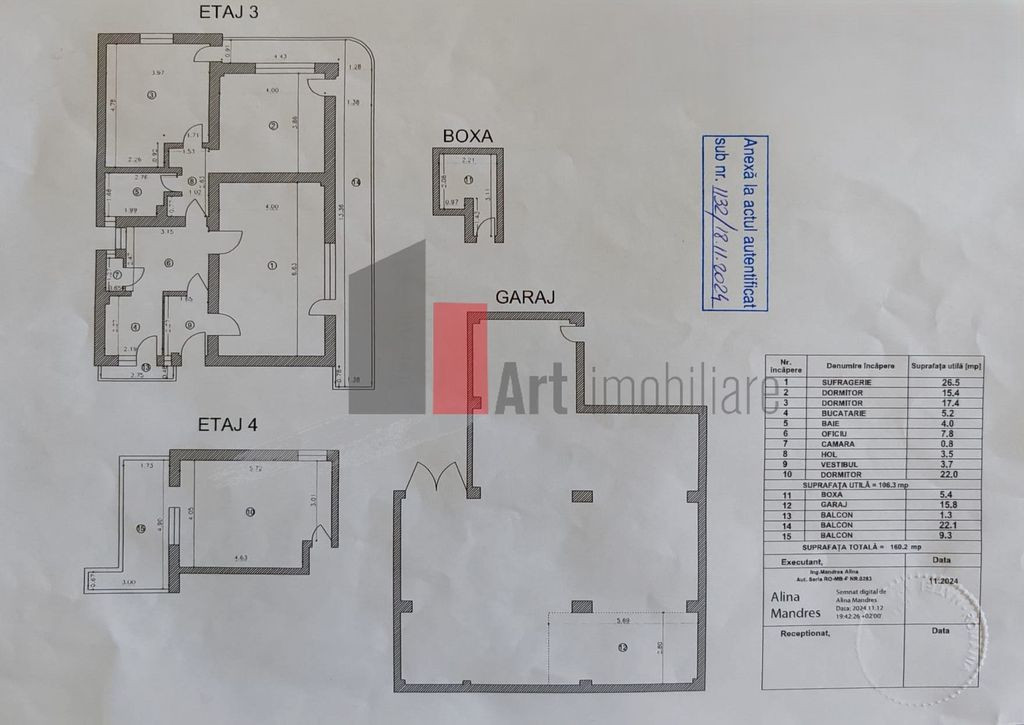 Apartament 3 camere + camera supliemntara, garaj si boxa ...