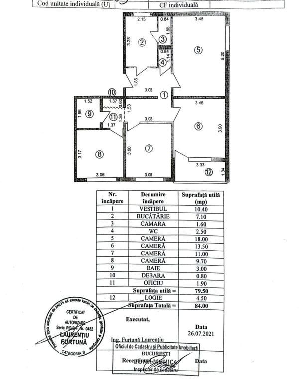Apartament 4 camere decomandat Brancoveanu