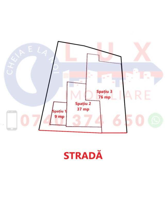 ID 6146 – DE VÂNZARE 3 spații comerciale și teren