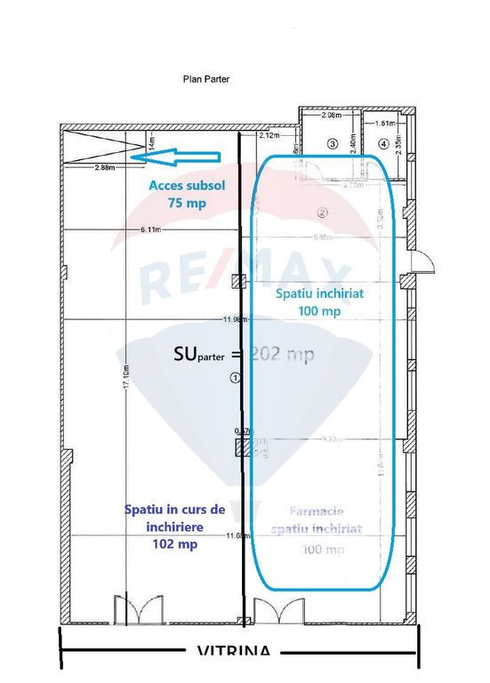 Spațiu comercial de 102mp de închiriat în zona Bucures...