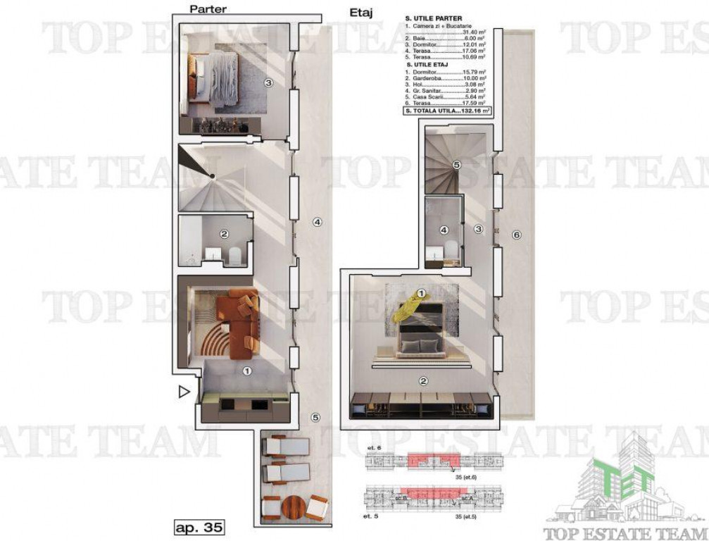 PentHouse modern 3 camere, toate utilitatile,incalzire in p