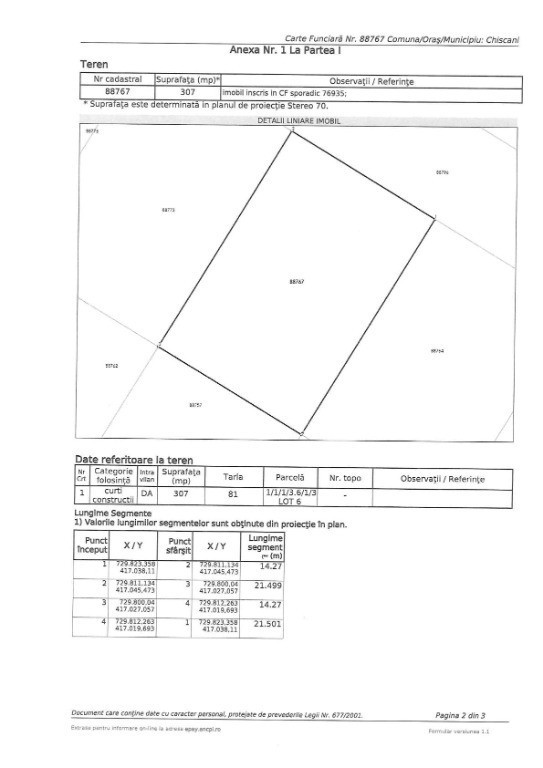 Teren intravilan în localitatea Vărsătura, județul Brăila, 307mp