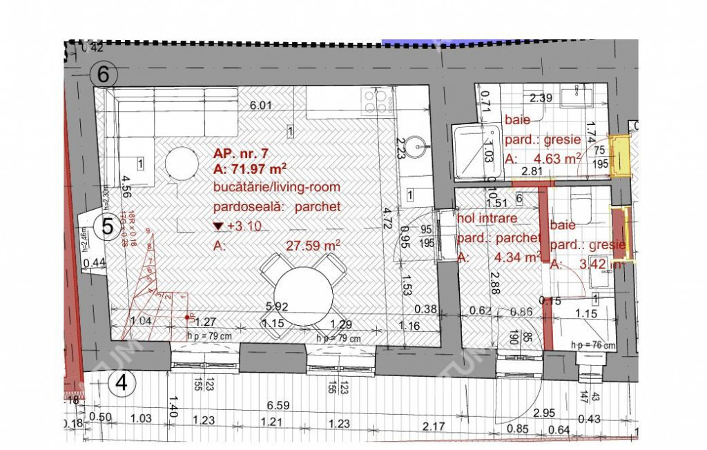 Apartament la cheie cu 3 camere 2 bai constructie noua zona