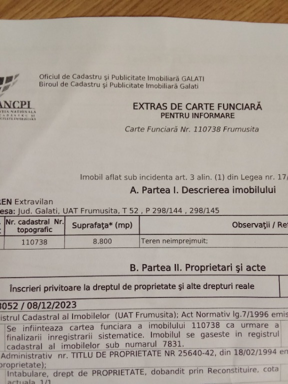 Teren 8800mp la DN 26