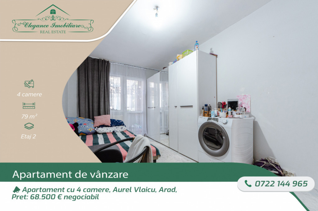 Apartament cu 4 camere, zona Aurel Vlaicu, Arad