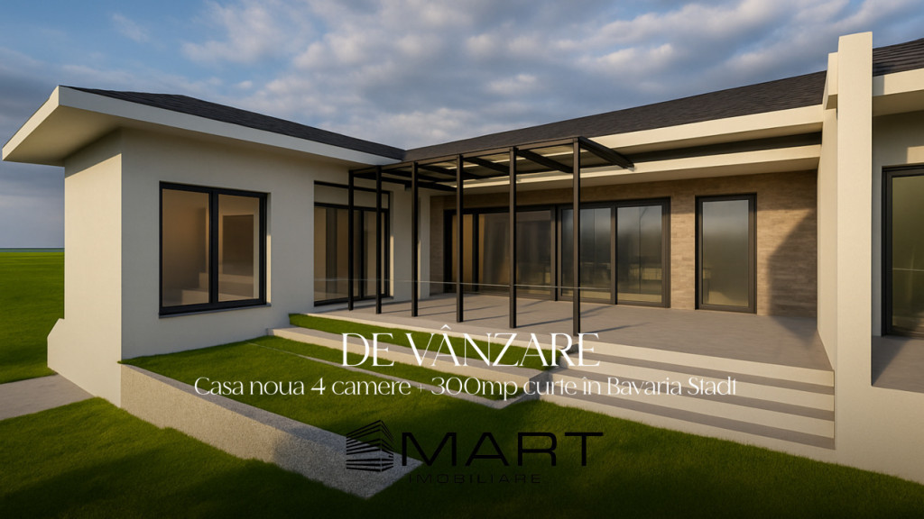 Casa la cheie pe un singur nivel 4 camere + 300mp teren Bava