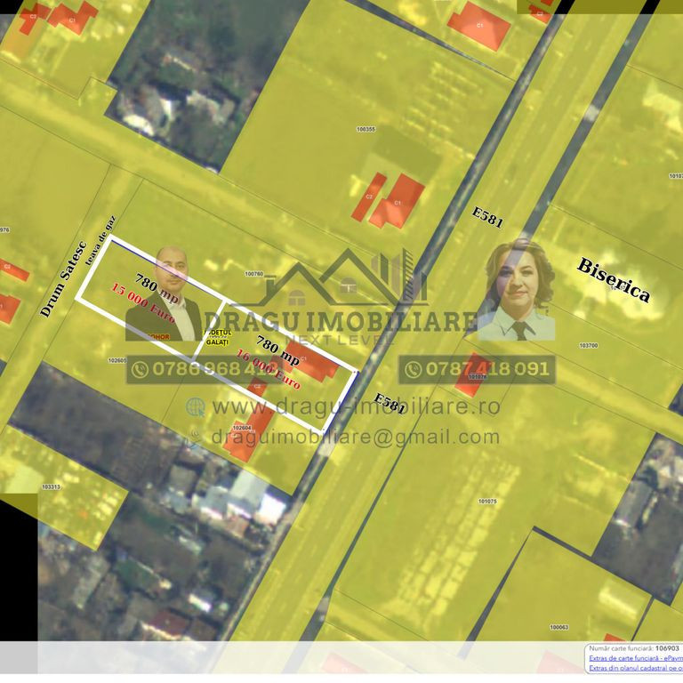 Teren 780 mp/ Berheci, Jud. Galati/ la DN Tecuci-Barlad