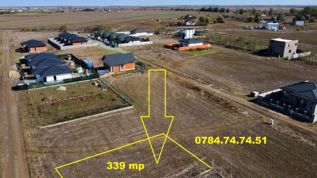 Teren intravilan cu UTILITATI - 339 mp - comuna Berceni