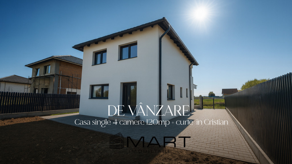 Casă individuală la stadiul de alb – Cristian, cartier n