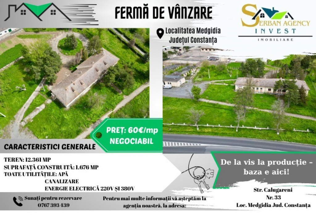 FERMĂ DE VÂNZARE – Partizanu, județul Constanța