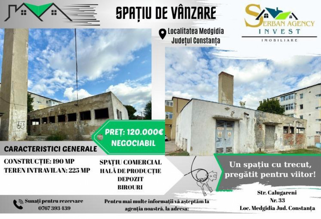 SPATIU DE DEZVOLTARE DIVERSA de vânzare – Medgidia, zona Cimentul