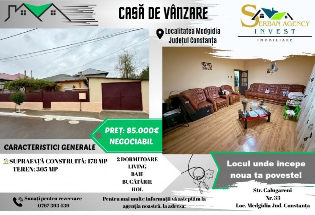 Casă de vânzare – Zona Platou, Medgidia