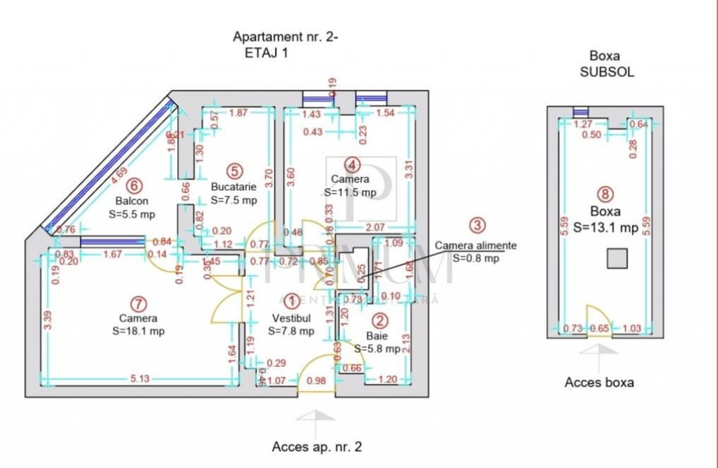 DOROBANRILOR - 2 Camere - ETAJ 1 - Decomandat