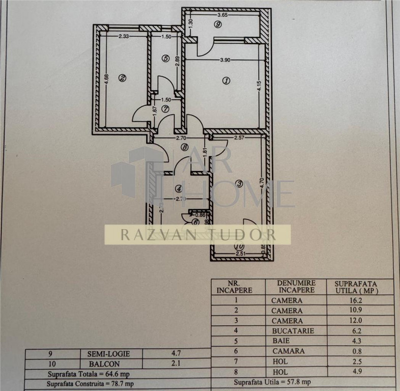 Apartament 2 camere , 60 mp, loc de parcare +boxa inclusa in