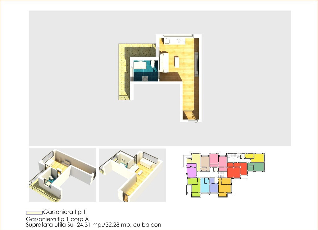 #Bloc Nou - Garsoniera 32 mp utili in Costinesti central