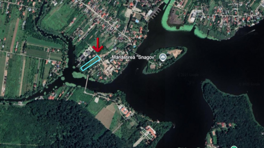 Teren Manastirea Snagov. Deschidere lac 22 m. Front stradal