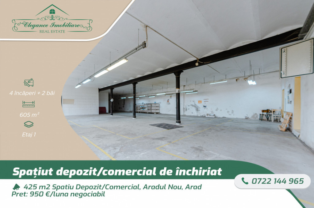 425 m2 Spatiu Depozit/Comercial, Aradul Nou, Arad