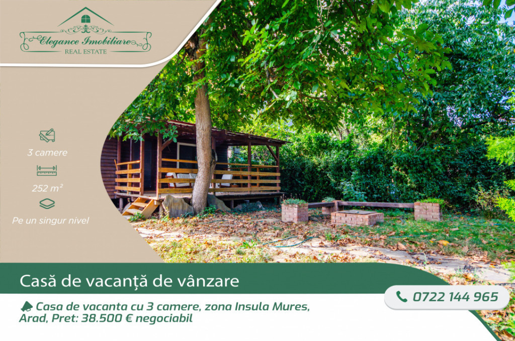 Casa de vacanta cu 3 camere, zona Insula Mures, Arad