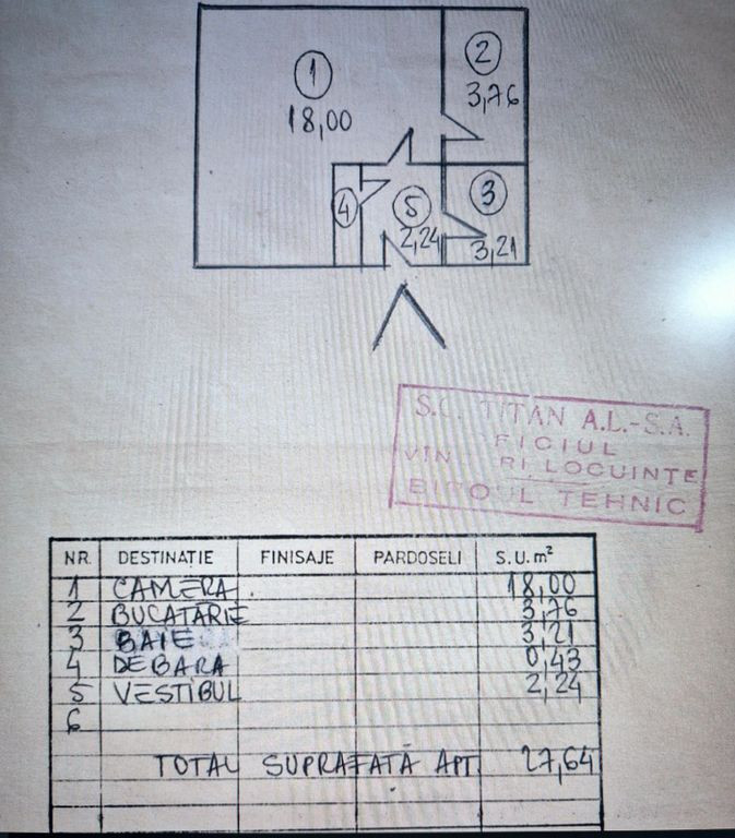 Garoniera bloc mixt etaj 5 din 10 Bd 1 Decembrie 1918 Titan
