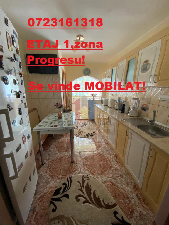 ETAJ 1! Se vinde MOBILAT! Ap 2 camere, zona Progresu
