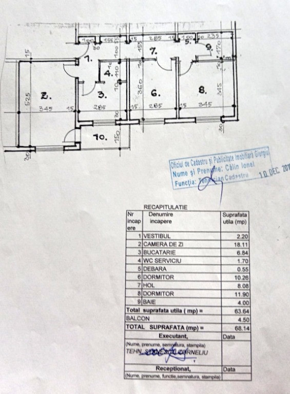 3 camere decomandat, centrala termica, instalatii noi, renovat