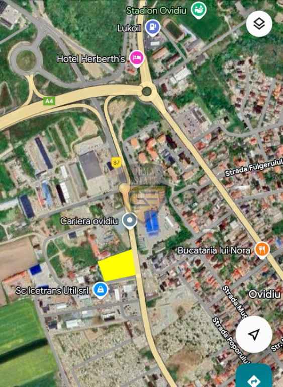 Teren pe colț intravilan pietruit împrejmuit varianta Ovid