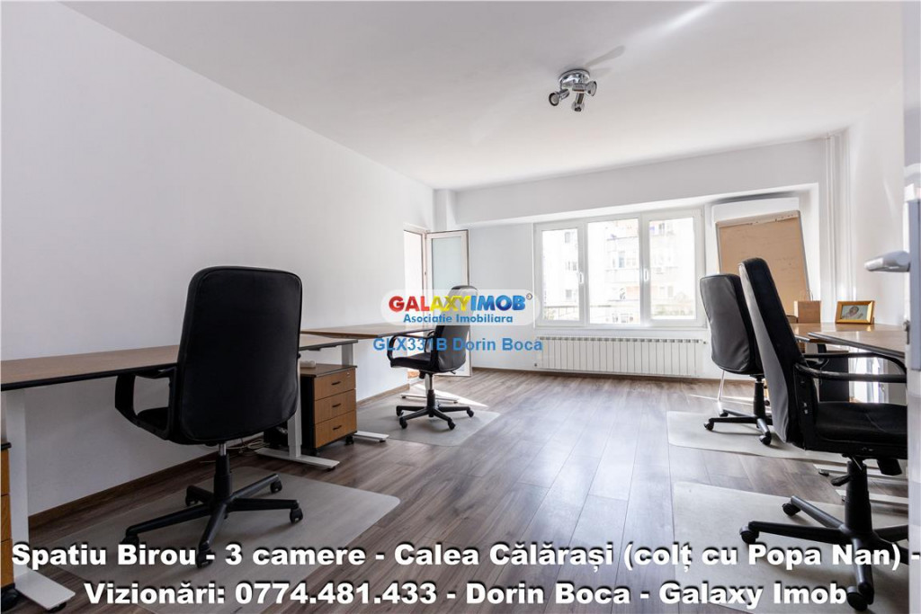 BIROU 3 Camere NEMOBILAT - CALEA CALARASI - Centrala proprie
